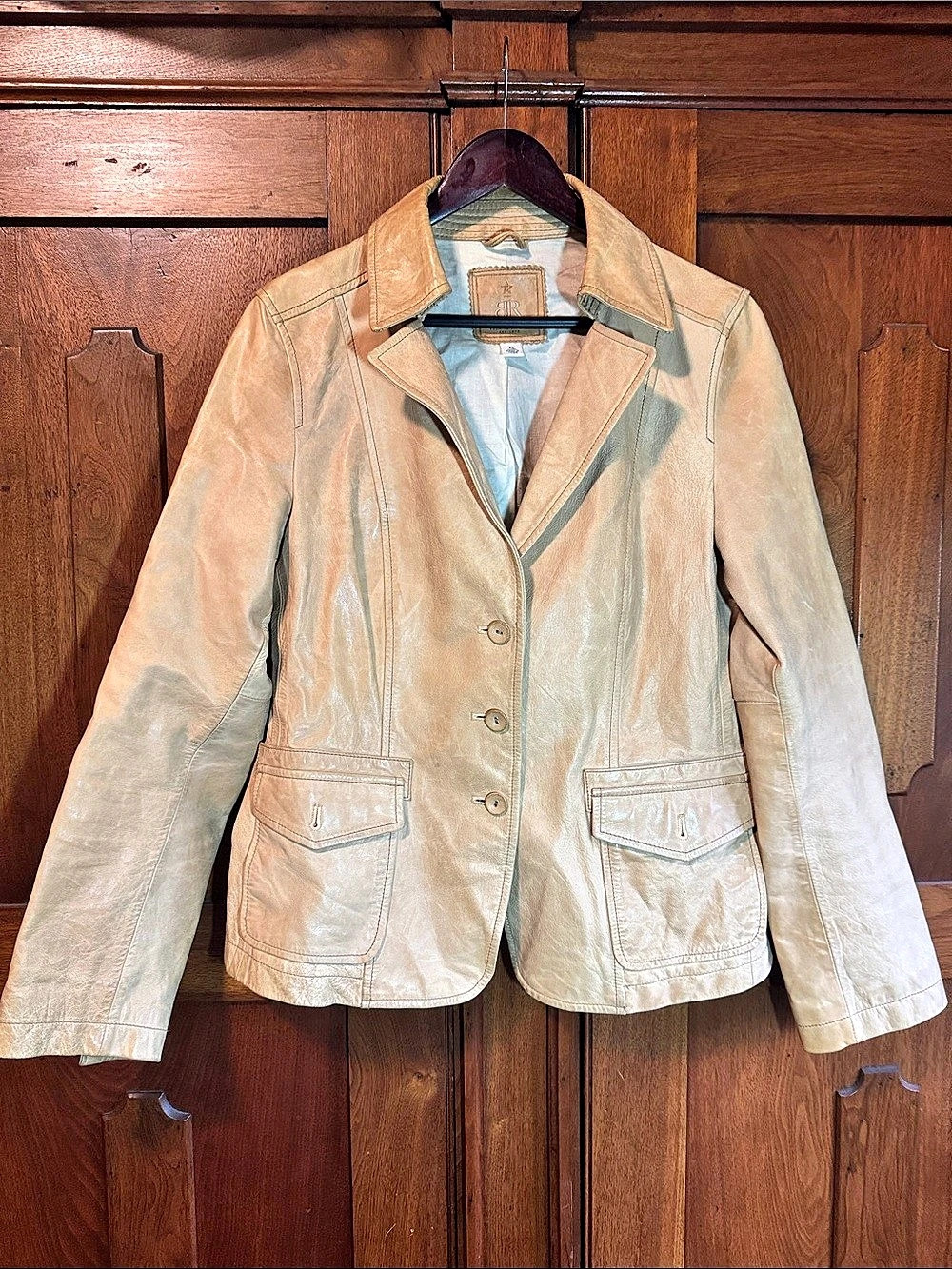 Banana Republic Vintage Tan Leather Jacket XL